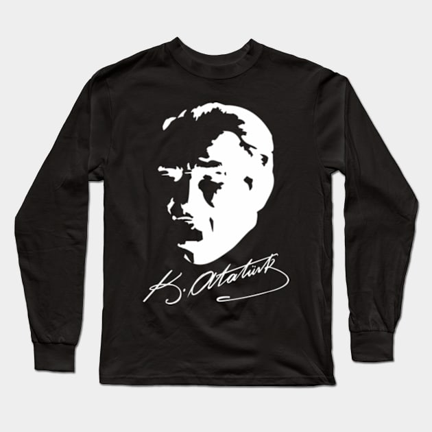 Mustafa Kemal Atatürk Long Sleeve T-Shirt by Mas Design